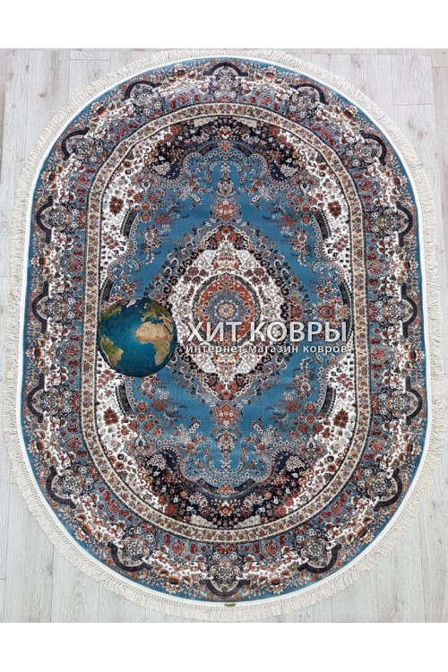 Иранский ковер Abrishim 36318 Голубой овал